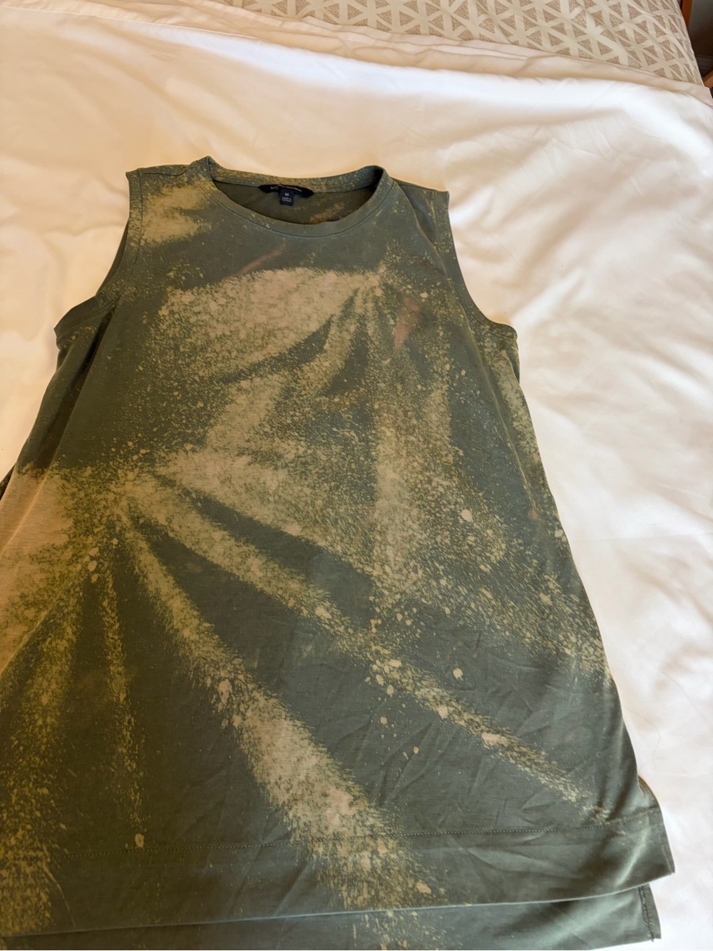 Banana Republic Olive Green Bleach-Effect Sleeveless Tank